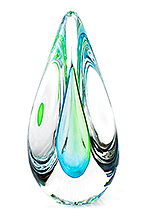 Glazen Druppel Twister Turquoise …