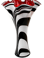 Glazen vaas waaier zebra (groot)