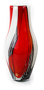 Glass Vase Zella Black White Red
