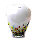 Glass vase white multicolor (larg…