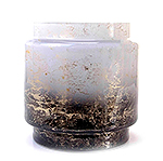 Glazen vaas zwart wit goud (laag)