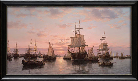 Het IJ bij zonsondergang