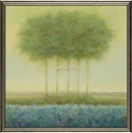 Blue landscape with 5 trees