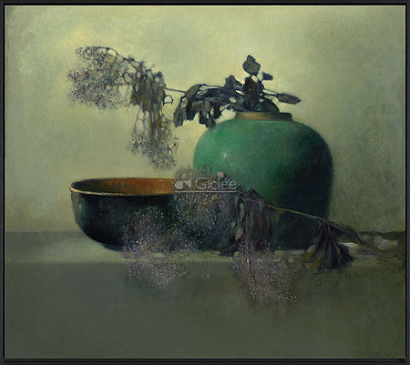 Purple branch with chinese bowl
