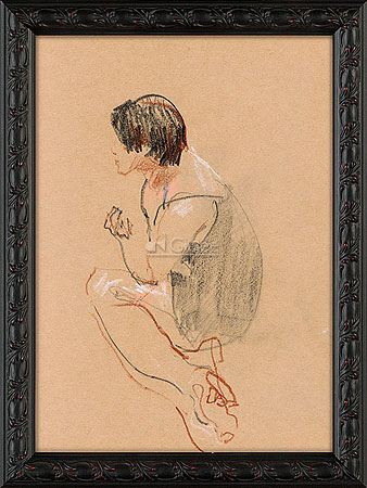 Zittende vrouw