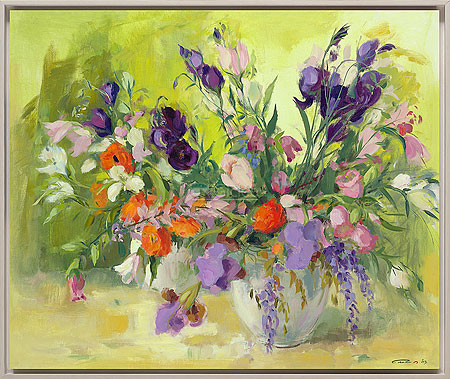 Paars bloemstilleven