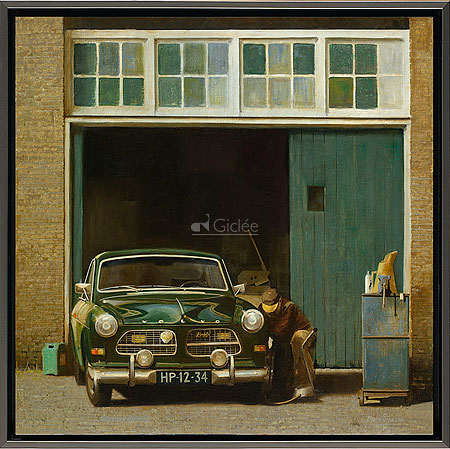 Volvo Amazone bij de garage