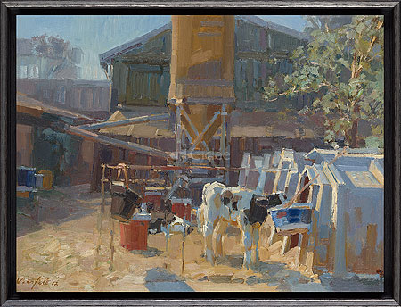 Kalveren op binnenplaats