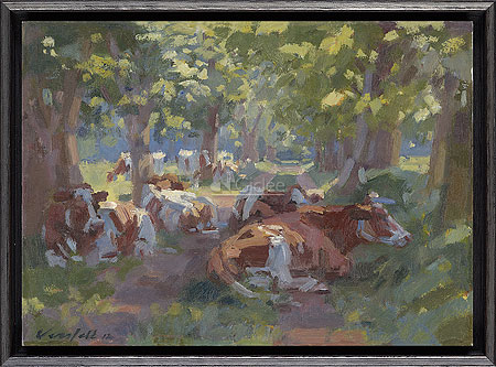 Cattle in the shade of the trees