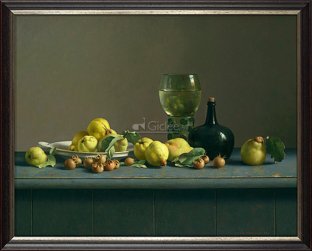 Stilleven met grote roemer en kwe…