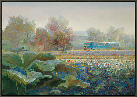 Blauwe Engel in Frans landschap