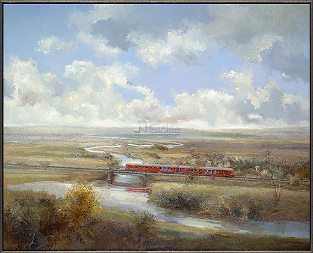 Blauw Engel in Romantisch landsch…