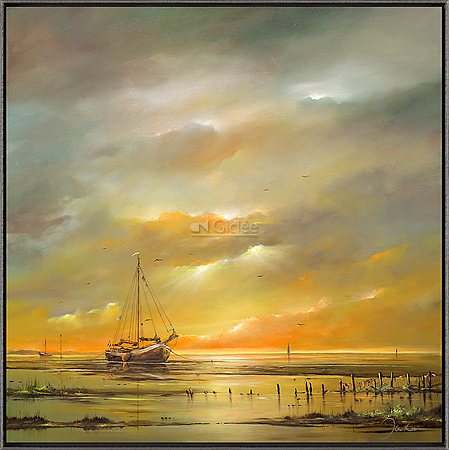 Wad in de avondzon
