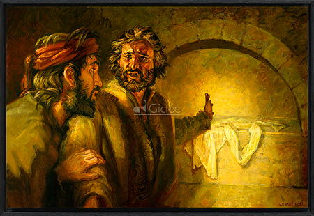 Petrus en Johannes in het lege graf
