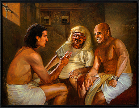 Joseph in prison with the cupbearer and the baker