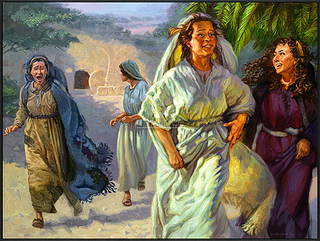 The women return from the grave, after Jesus’ resurrection