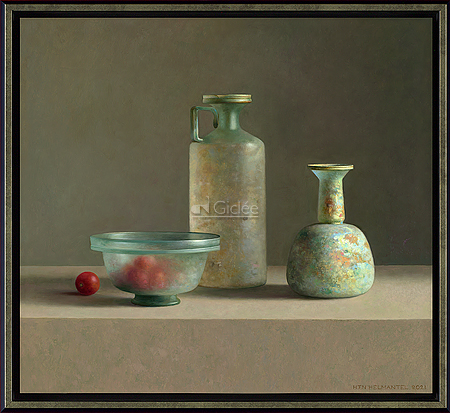 Romeins glas met tomaatjes