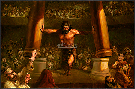 Simson in de tempel van Dagon