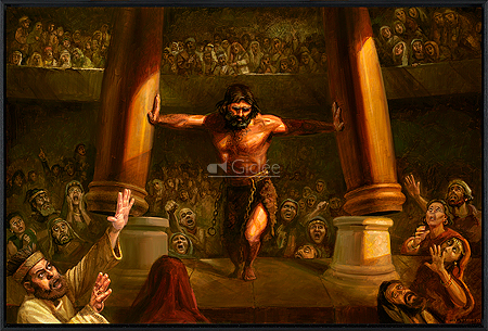 Simson in de tempel van Dagon