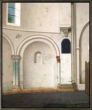 Het koor van de kerk in Oldenzijl