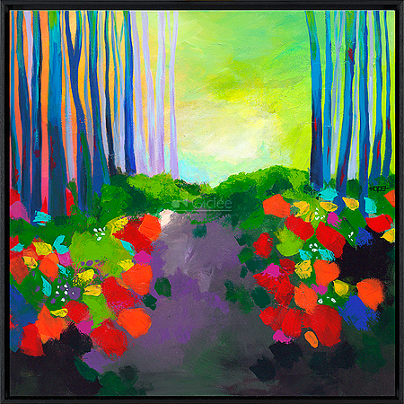 Behind the trees