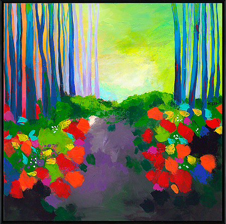 Behind the trees