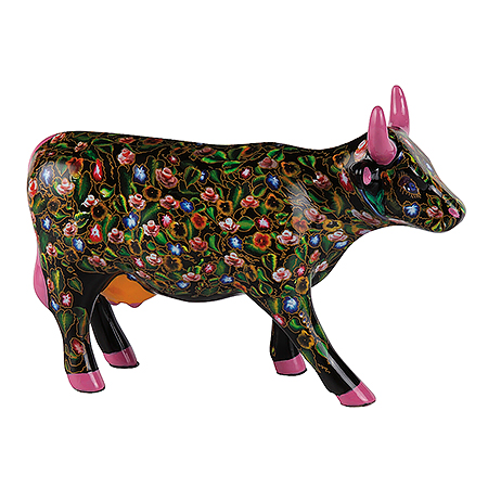 RC 078 Cow Parade Flower Power Cow (medium ceramic)