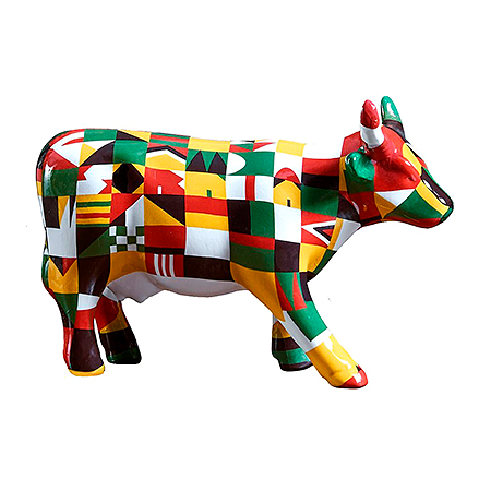 Cow Parade Afro Pop (medium ceramic)