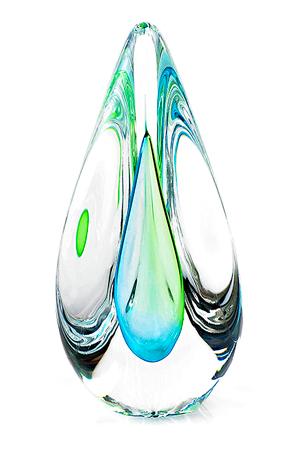Glazen Druppel Twister Turquoise (groot)