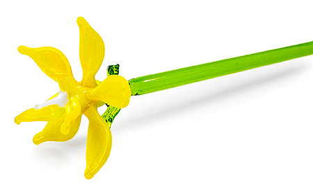Glazen bloem geel