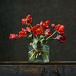 Still life with parrot tulips