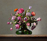 Flower still life with small tortoise…
