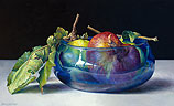 Wild apples in blue bowl