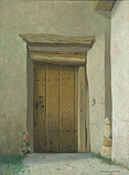 Door in a farmhouse at Chaudenay, Fra…