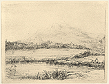 Visser in berglandschap