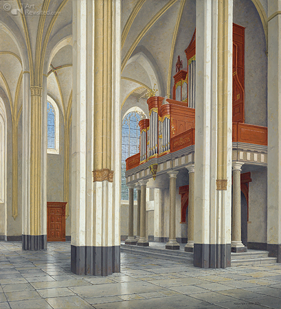 Interieur Jacobikerk Utrecht met orgel