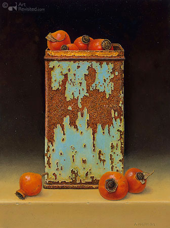 Rosehips and rusty tin