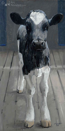 Black and white Holstein calf