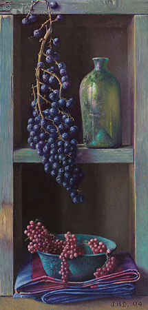 Chest with grapes