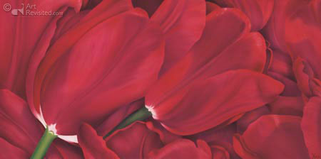 Rode tulpen berg